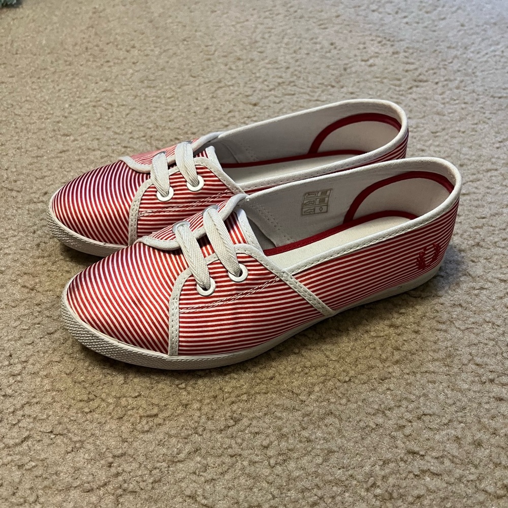 Fred Perry Red Striped Sneakers